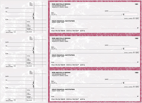 Burgundy Marble General Purpose Checks