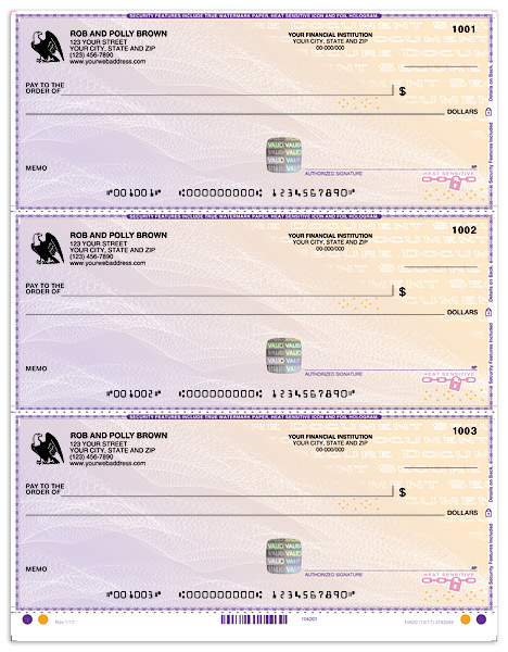 High Security Laser Draft Checks - Purple Safety