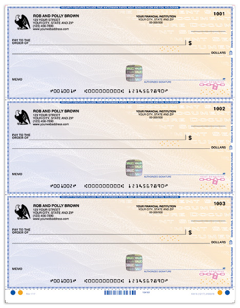 High Security Laser Draft Checks - Blue Safety